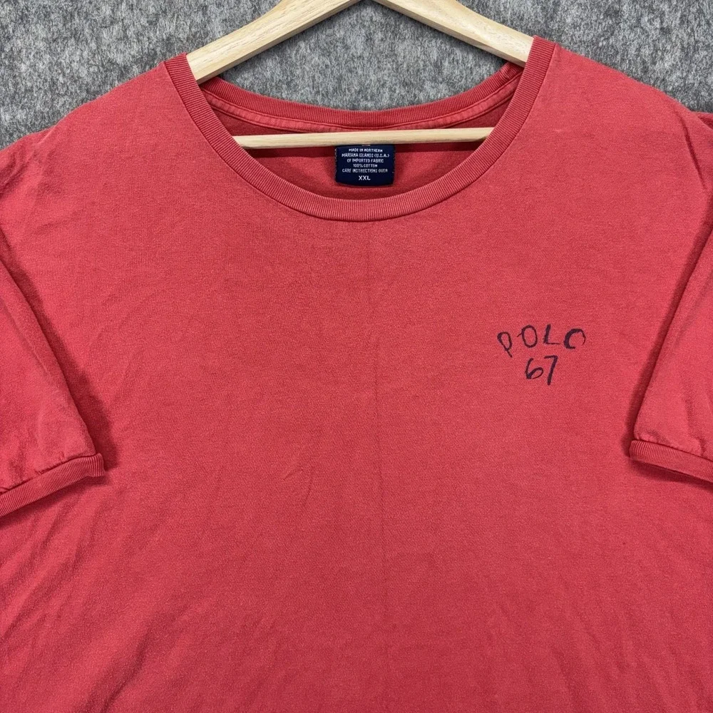 Vintage Team Polo Ralph Lauren Sport T-Shirt Men's XXL 2XL Red 67 1967 90s USA
